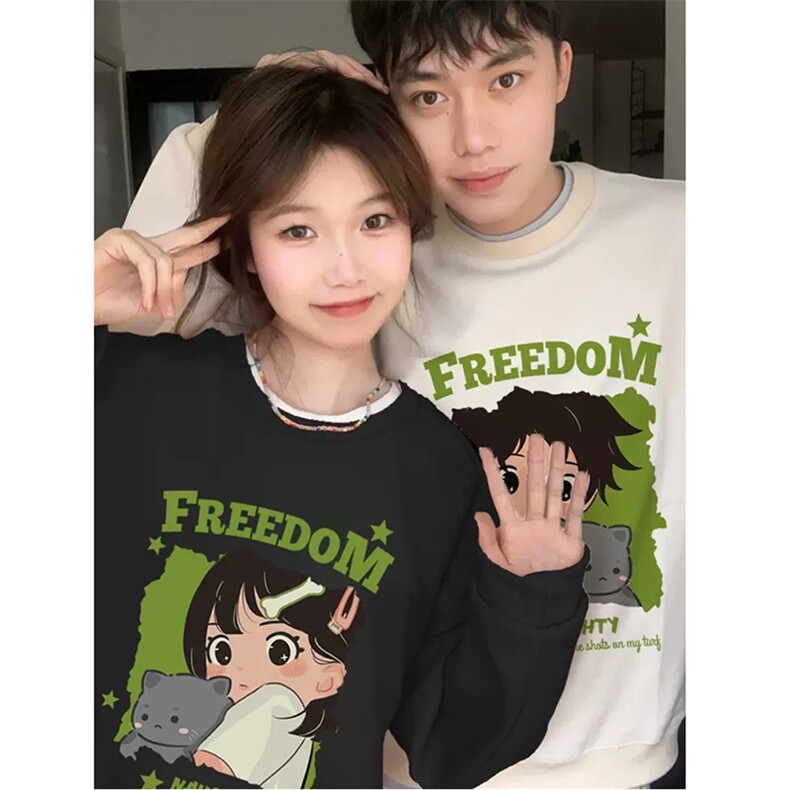 中性情侣卡通长袖圆领卫衣B318B-BB11-P45,男装卫衣,电商B318B