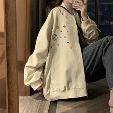 美式复古棒球服外套女2025年春款宽松百搭夹克潮C771-98，男装夹克，星座911-2(原星座613-2）