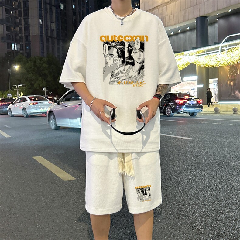 套装！华夫格套装短袖T恤短裤男TZ219-特P38,男装牛仔裤,电商B367