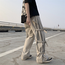 男春季潮流时尚休闲长裤绑带高街工装裤UK95P40，男装休闲裤，星座1116-2