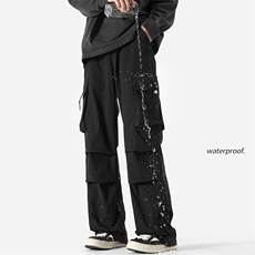 2026春季潮流多口袋防水拖地工装裤男大码伞兵裤K1302-特P40控79，男装工装外套，电商A001