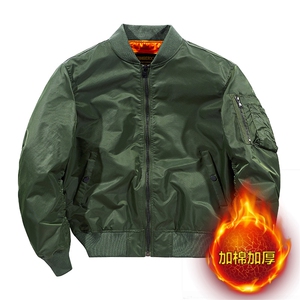 主推款：外套男飞行员夹克教练春秋冬加棉大码工装机车服棒球服棉图片
