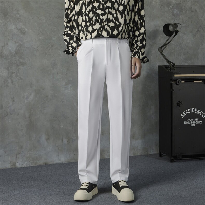 高街百搭直筒宽松阔腿休闲裤男生垂坠感裤子长款西装裤S2，男装西裤，星座1116A-2（原606A-1）