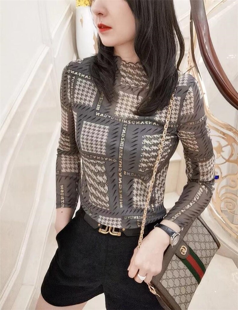 春装新款，韩网印花打底衫，其它，赫琳娜