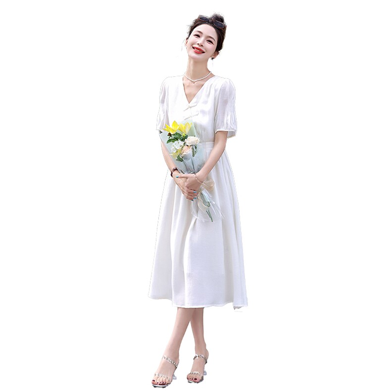 【现货】纯色天丝连衣裙中长款2024夏季新款,女装连衣裙,C位