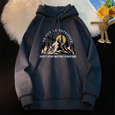美式复古连帽加绒加厚卫衣男女宽松帅气情侣外套银狐绒L77P50，男装卫衣，星座1116-2