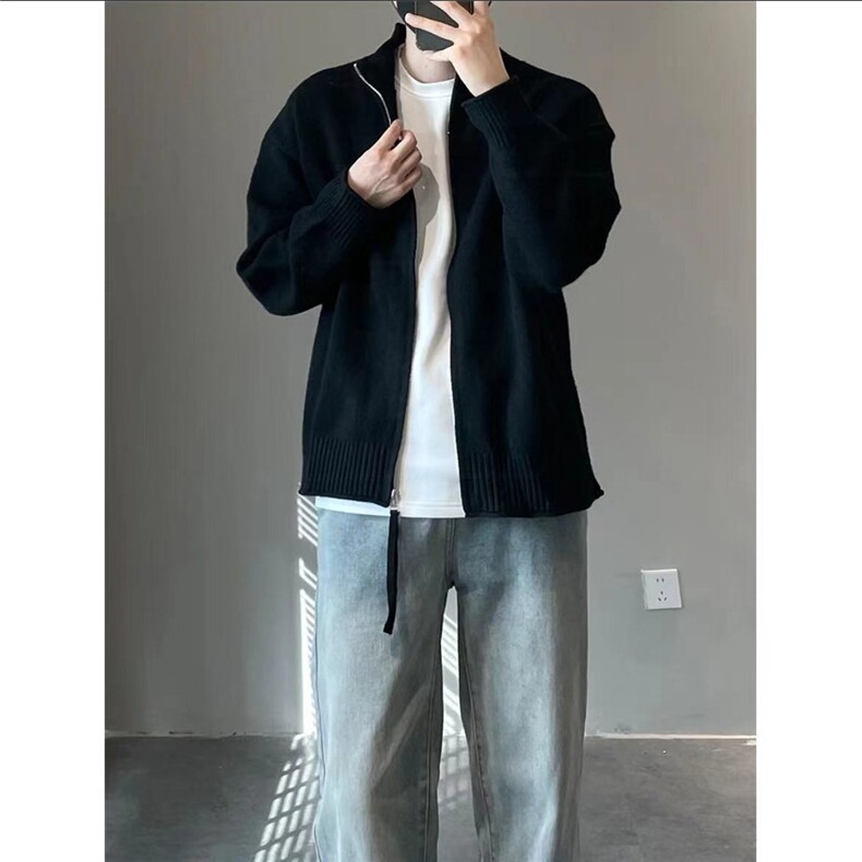 立领针织开衫外套男春秋新款宽松休闲毛衣潮MY5004-P59，男装针织衫/毛衣，星座208-5