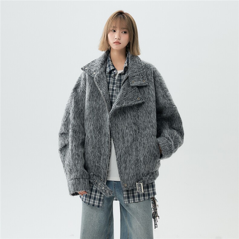 现货大翻领CIEANFIT韩系高级感痞帅上衣宽松港风外套N61-P130,女装短外套,电商A170