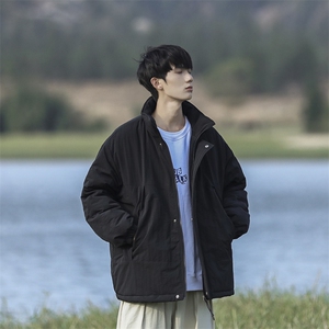 冬季潮牌日系纯色简约加绒加厚保暖防寒休闲棉服外套MY9079-P100图片
