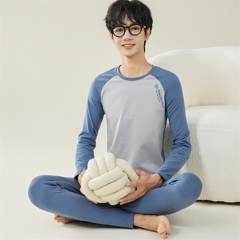 男士秋衣秋裤休闲薄款情侣保暖内衣套装两件套TZ3603-P50,男装休闲套装,星座310B-3