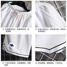 LQ64061-P19篮球夜跑运动短裤男大码宽松冰丝五分裤大裤衩网格，男装休闲裤，电商A040A