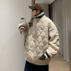冬季oversize美式复古衣外套加厚袄潮牌菱格服男W6312-P78，男装棉衣，星座512-3