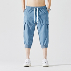 2025夏季新款男士七分裤时尚休闲马裤潮流男裤子KZ1065-P28，男装休闲裤，星座217-4