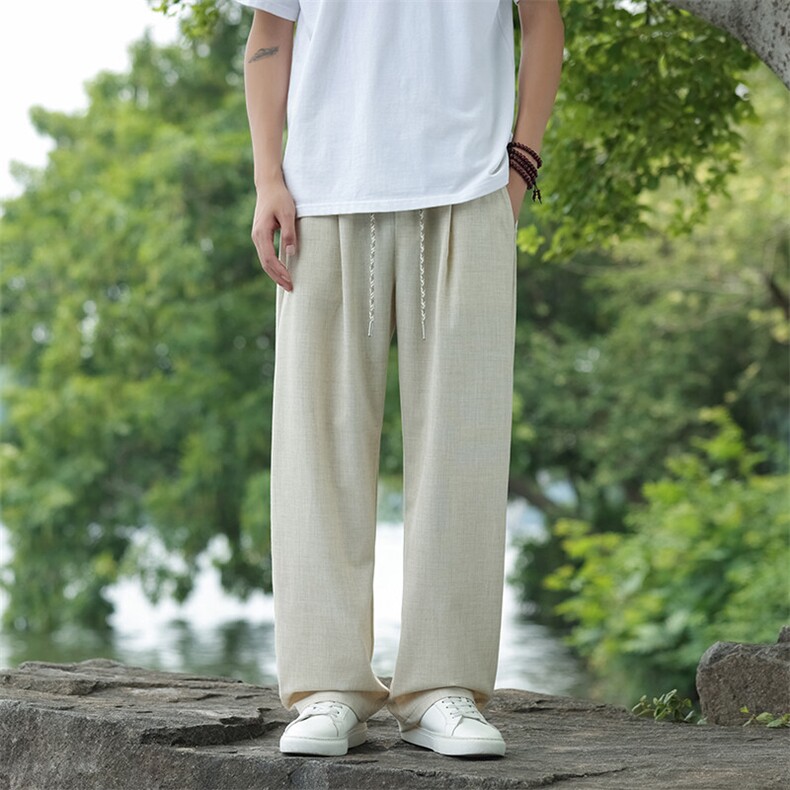 新风亚麻松弛感休闲直筒裤星座815-8606p75,男装休闲裤,星座815（原A203）