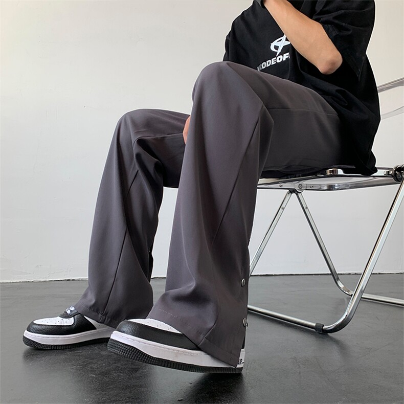 美式高街小直角后脚跟排扣西裤休闲裤薄款XZ211-1-K2316-P50,男装西裤,星座211-1