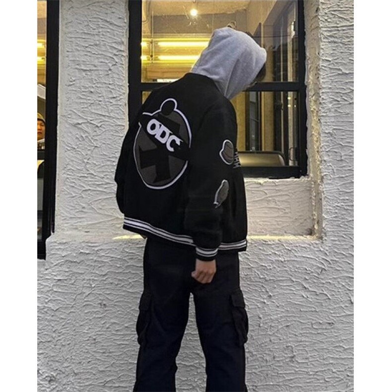 棒球服毛巾刺绣字母印花情侣宽松夹克春秋冬上衣外套J72,男装夹克,星座1116A（原606A-3）