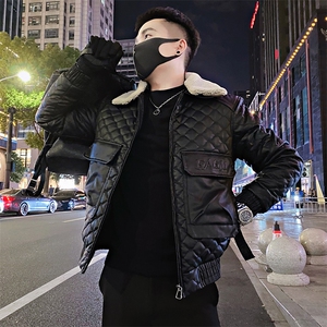 GU55/特P138控178冬季社会小伙可拆卸毛领皮棉男士棉衣外套棉服1图片
