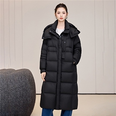 长款棉服女2025新款宽松立领连帽防风冬季棉袄加厚过膝羽绒服，女装羽绒服，阿舍尔精品