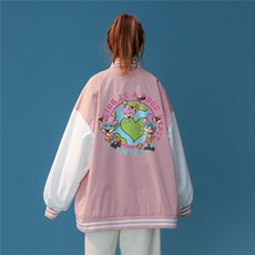 中性风2023秋季新品港风ins潮牌字母印花棒球服夹克G8023p65控88，男装夹克，A247A