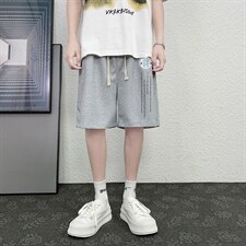 HD74168-P22华夫格短裤男大码宽松五分裤男直筒中裤，男装休闲裤，电商A040
