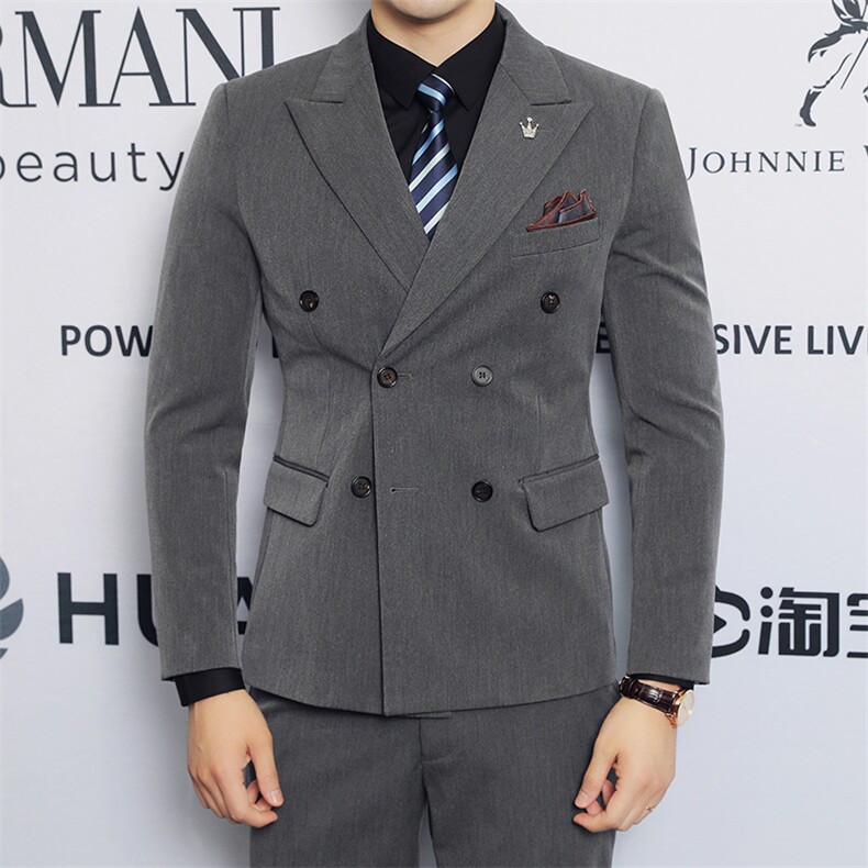 2025新款男士商务休闲三件套双排扣西服2206-P220,男装西服,星座311B