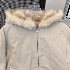 现货高品质美式高街冬季重磅硬挺短款座山雕毛领棉衣男女加厚外套，男装棉衣，电商A443
