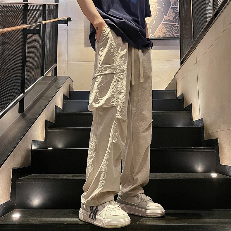 直播数据款 春季新款大口袋伞兵裤宽松直筒休闲裤工装裤 K515-P42图片