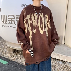 毛衣男港味2023秋季复古日系针织衫GM51P40，男装针织衫/毛衣，星座1116-2
