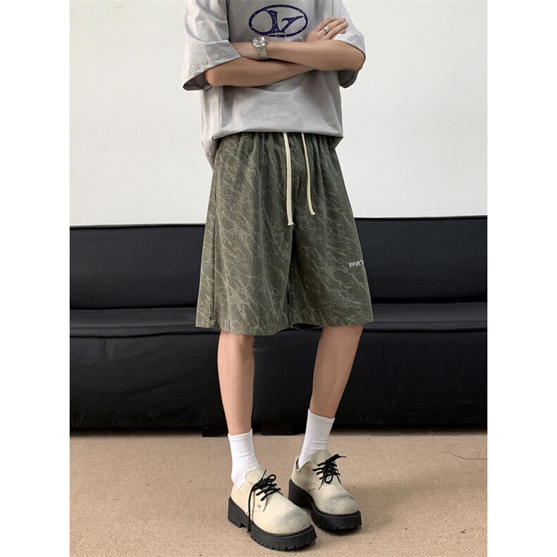 扎染灯芯绒裤子男宽松阔腿卫裤痞帅学生休闲长裤D0196-P28图片
