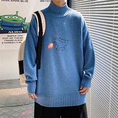 M18040-P45半高领毛衣男士大码针织衫男毛线衣男线衫，男装针织衫/毛衣，电商A040