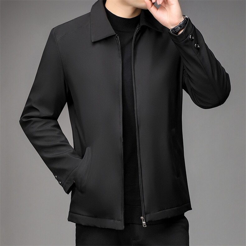男士棉衣冬季加厚保暖棉服中年爸爸装翻领纯色外套2023新款男装,男装棉衣,电商B212（原钱塘6029）