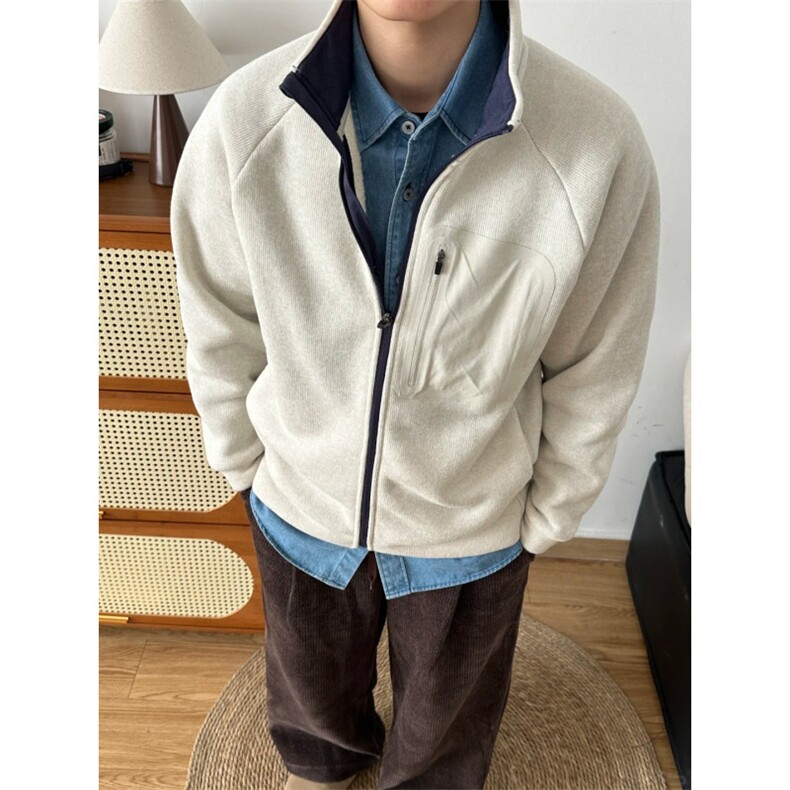 网图慎用！针织拉链夹克外套1302-GS10-P78成分100聚酯纤维，男装夹克，星座1302