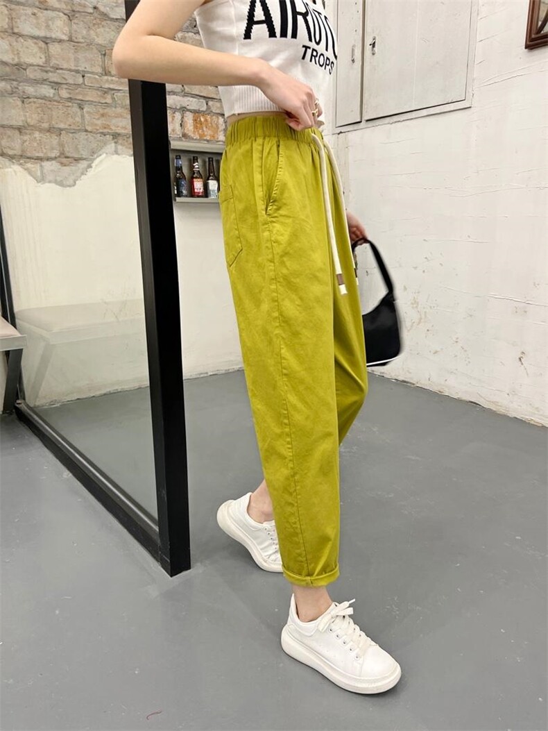 现货弹力休闲裤，女装休闲裤，研秀