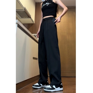 抖音春夏冰丝裤子男宽松休闲裤拖地裤垂感小西裤K2675-特P32图片