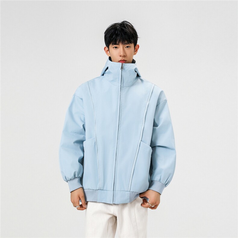 可二开拉链装饰解构大码M-5XL夹克男100%聚酯纤维JK78092P69控108,男装夹克,星座226-1