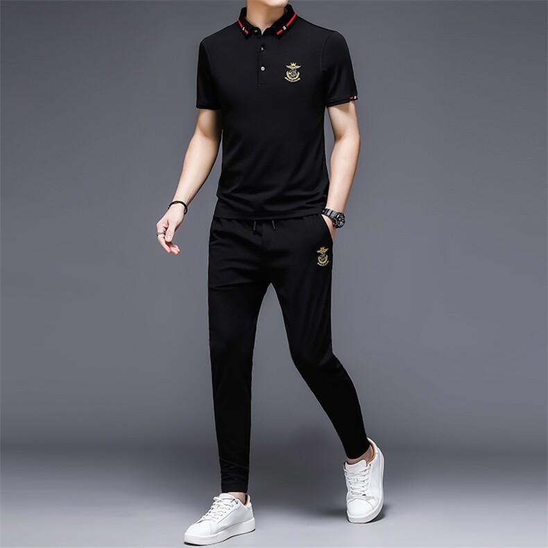 短袖套装男2023夏季新款休闲运动两件套T恤套装中年男士搭配衣服,男装休闲套装,电商B212（原钱塘6029）