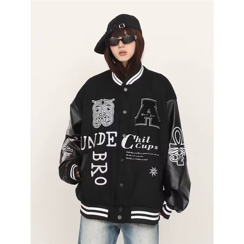W9706-P70网图现货ins高街新款时尚个性棒球服嘻哈潮潮流夹克,男装夹克,星座1608-2