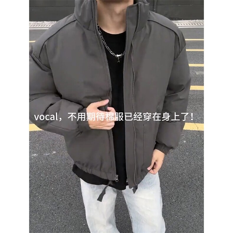 现货美式高街休闲棉衣夹克三防立领纯色户外工装加厚棉服外套,男装夹克,电商A486