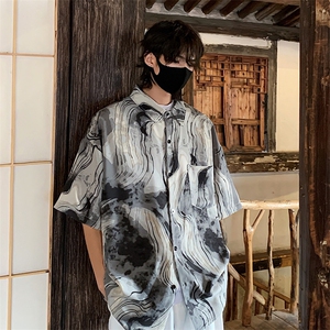 特批P25无差价夏季风透气凉感时尚冰丝大码短袖衬衫男士CD892图片