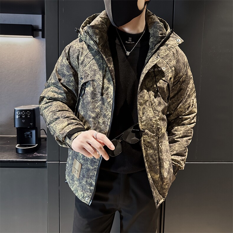 大棉衣冬季潮牌扎染棉袄男社会小伙工装外套袄子8591-P148控188,男装棉衣,电商D327