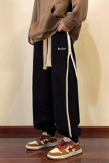 703-K880-P55加绒P65新款设计感织带拼接绣花卫裤，男装休闲裤，星座703