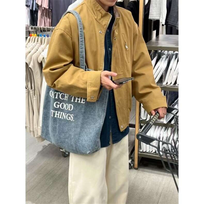 2026新款现货纯棉夹克男宽松立领上衣外套DSA157B-J2528-TP88图片
