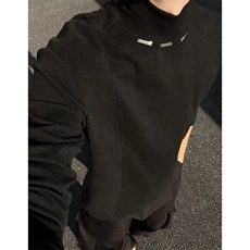 半高领德绒打底衫男款冬季内搭项链长袖t恤重磅正肩卫衣WE77，男装T恤，星座1116A（原606A-3）