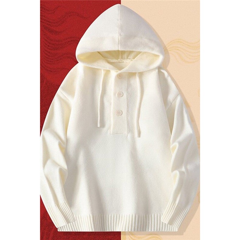 25753-P60新年战袍情侣装秋冬连帽毛衣红色本命马年衣服拜年服,男装针织衫/毛衣,电商D310B