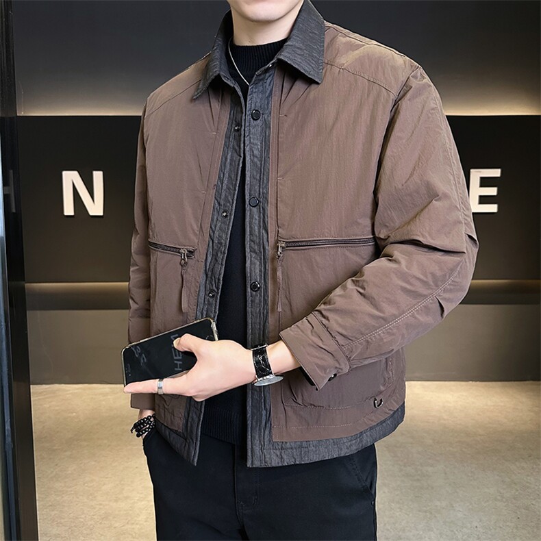 标50白鸭绒夹克式拼接轻薄男装羽绒服B317-Y6701-P195258图片