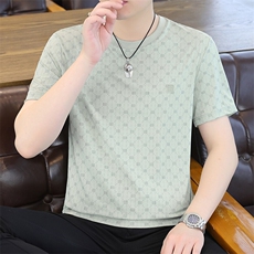 夏季冰丝短袖圆领时尚凉感休闲青年修身短袖T恤上衣XD3762-P30，男装T恤，星座310B-3