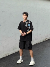 XZ809A/BBBT41/P20/控38重磅印花美式复古圆领T恤，男装T恤，星座809A(原222-1)