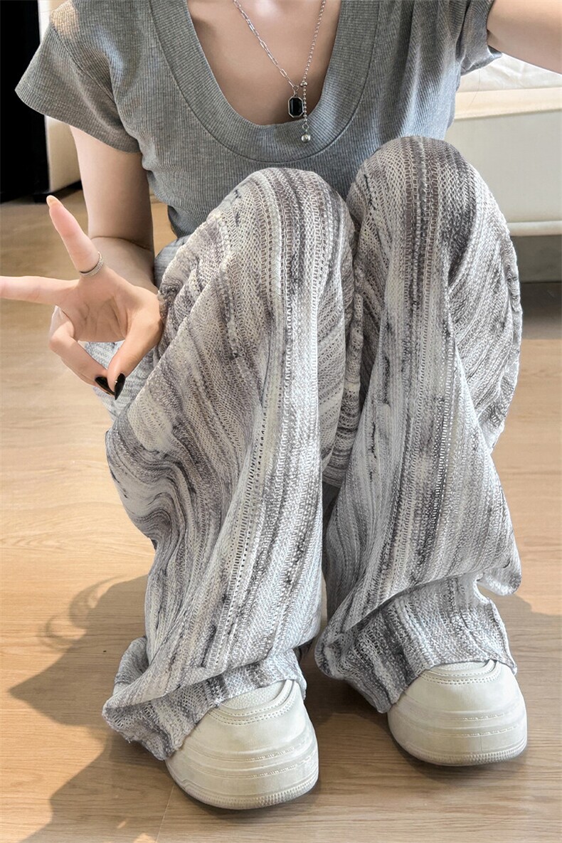 特批P35无差价2025夏季扎染镂空透气凉爽休闲大码休闲裤男女K5911,男装休闲裤,电商A001-1