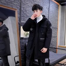 2021羽绒服男中长款连帽工装长款外套白鸭绒B247MY020P200，男装羽绒服，电商B247