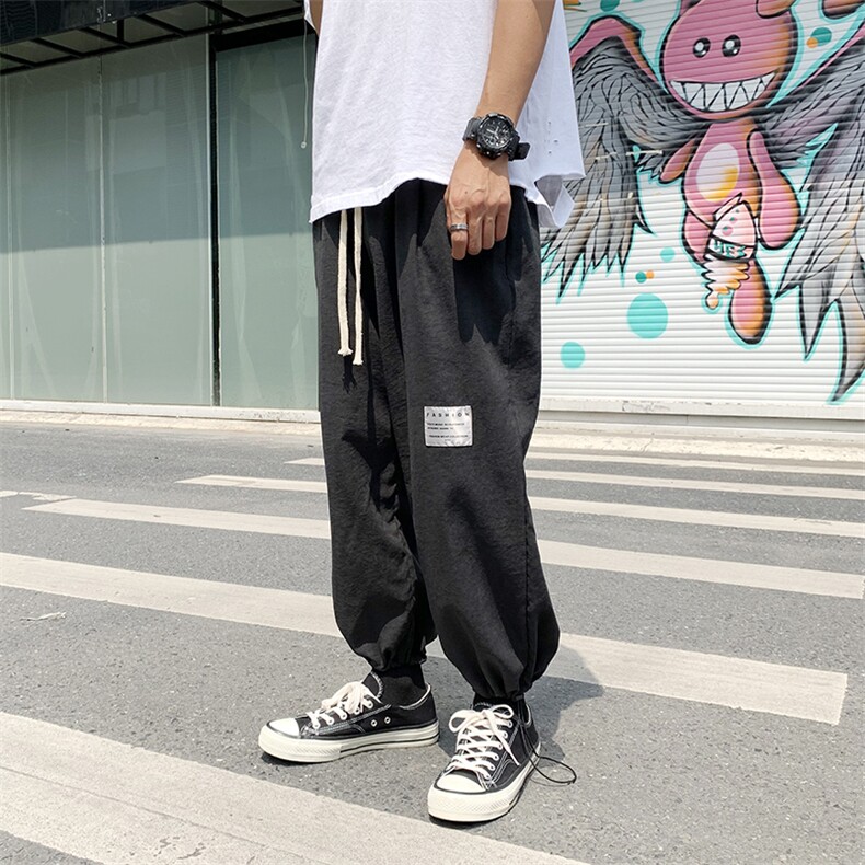 204-K20-P35男士裤子夏季工装束脚潮流男装ins春夏薄款休闲长裤,男装休闲裤,星座204